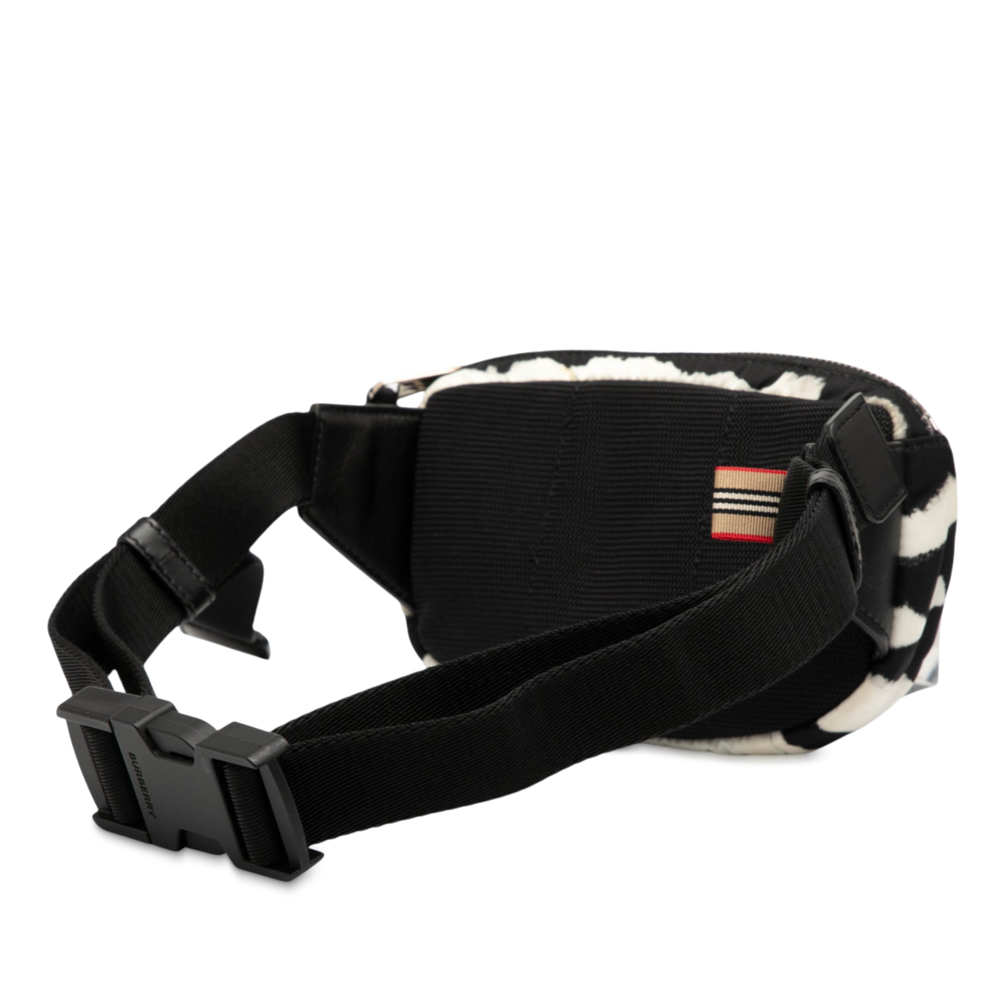 Zebra Print Nylon Logo Cannon Belt Bag