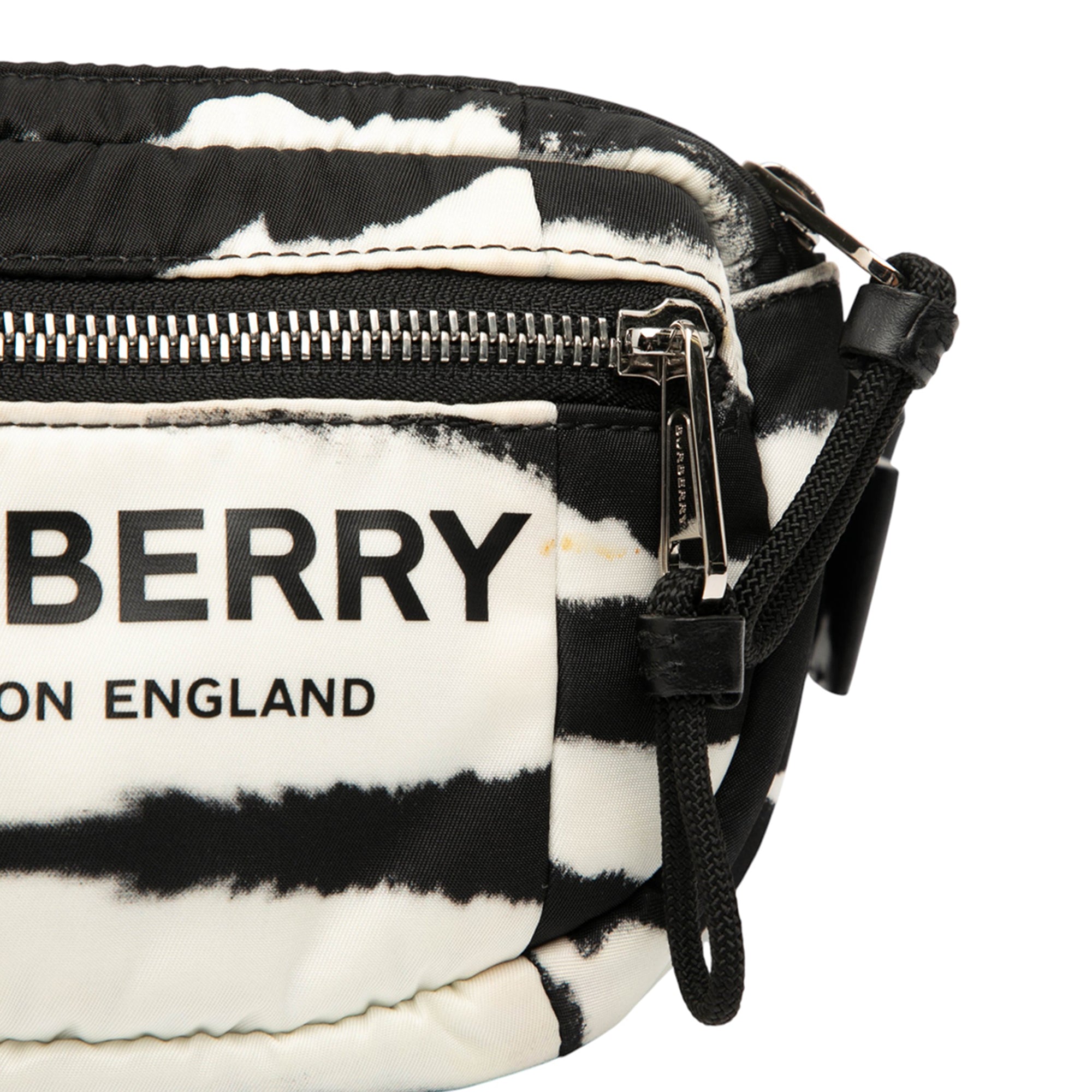 Zebra Print Nylon Logo Cannon Belt Bag