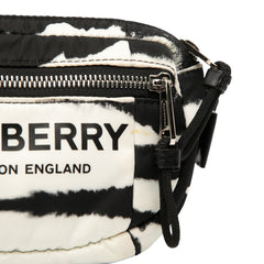 Zebra Print Nylon Logo Cannon Belt Bag