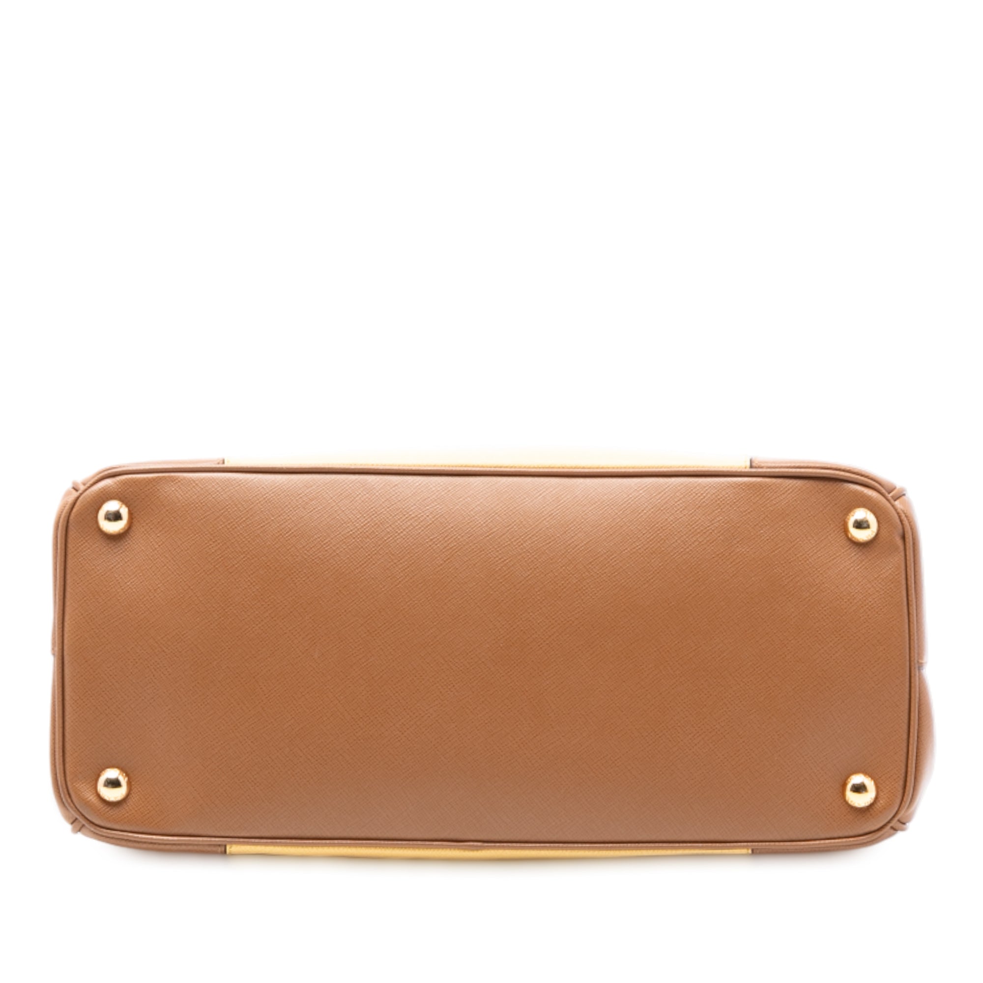 Medium Bicolor Saffiano Lux Galleria Double Zip Satchel