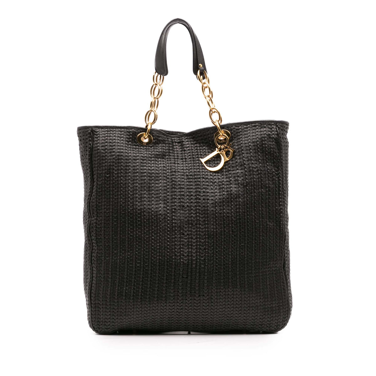 Large Woven Lambskin Lady Dior Soft Shopping Tote