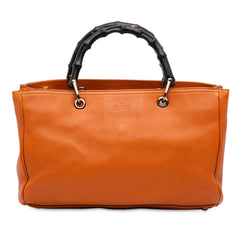 Medium Calfskin Bamboo Shopper Satchel