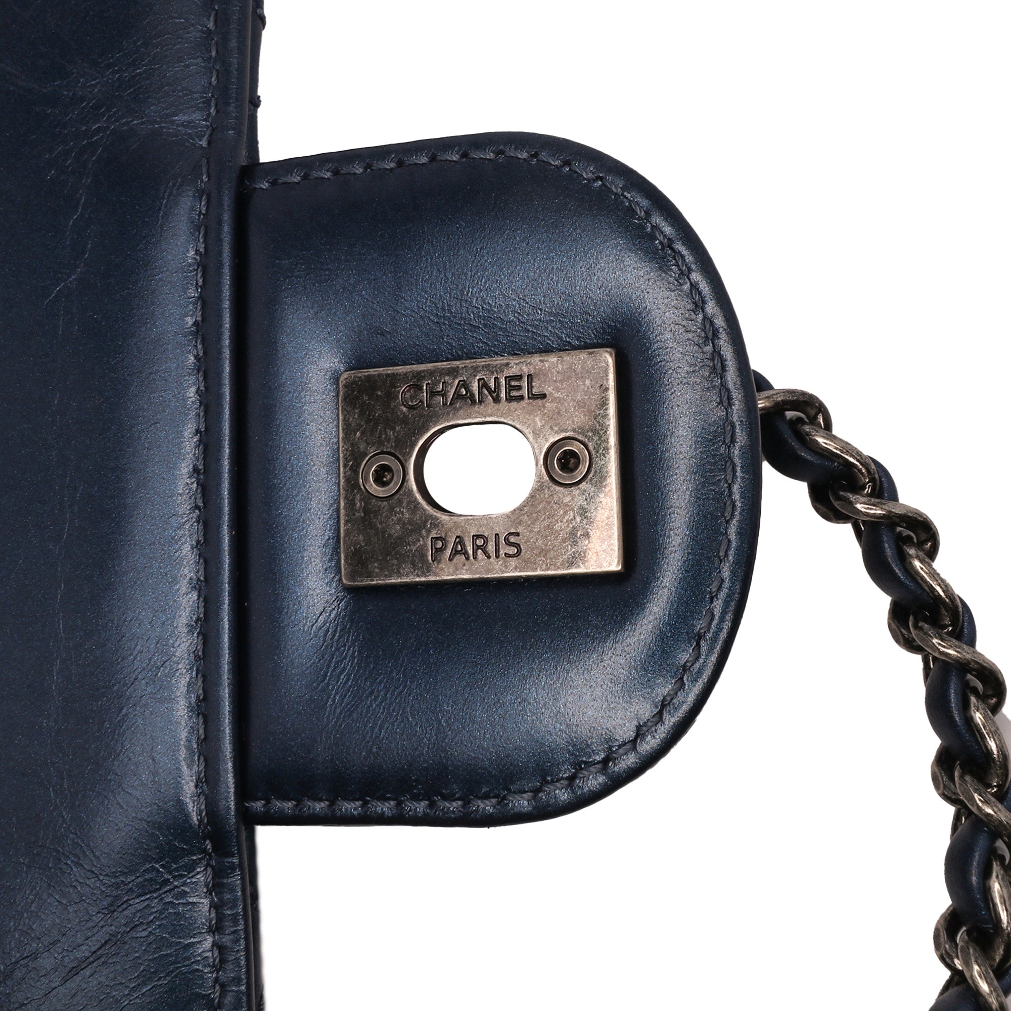 Quilted Glazed Calfskin Coco Pleats Flap