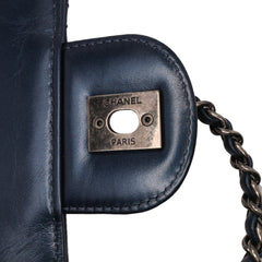 Quilted Glazed Calfskin Coco Pleats Flap
