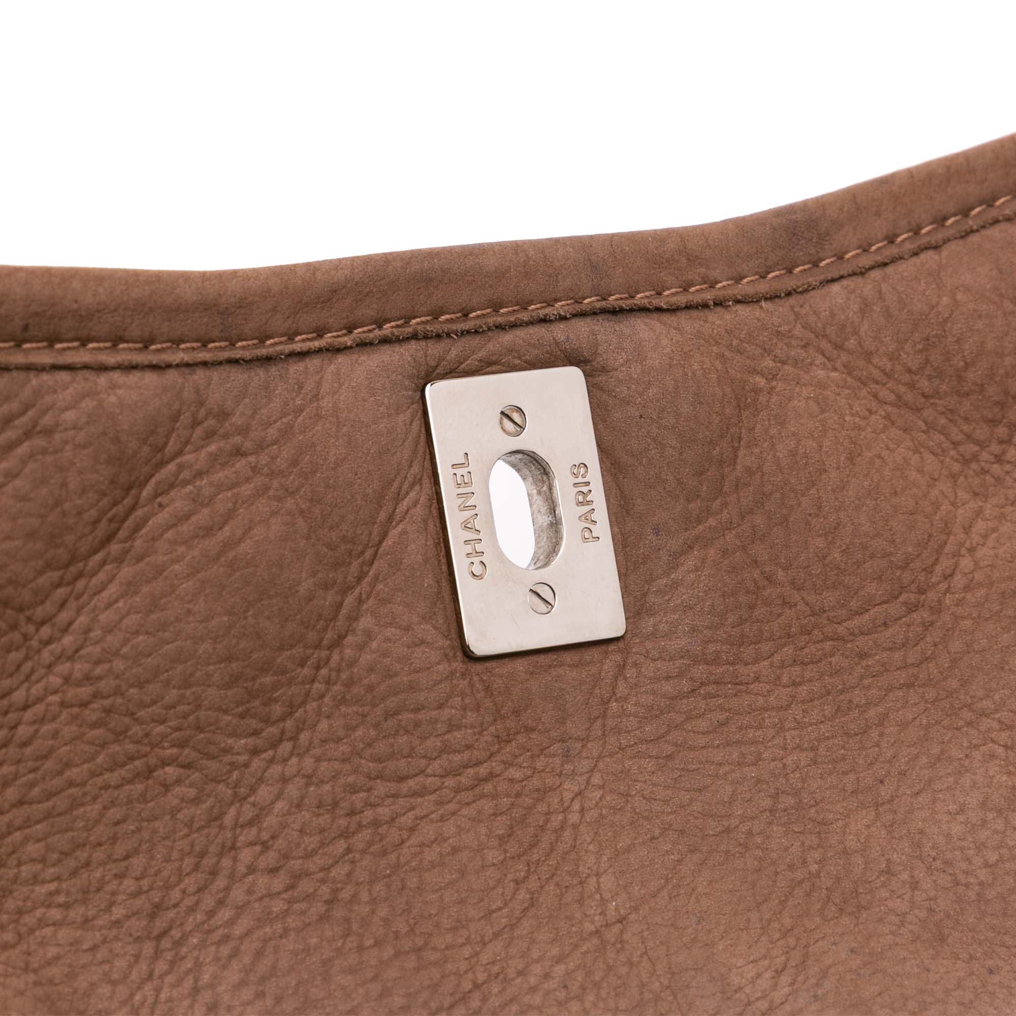 Large Quilted Nubuck Natural Beauty Split Pocket Flap
