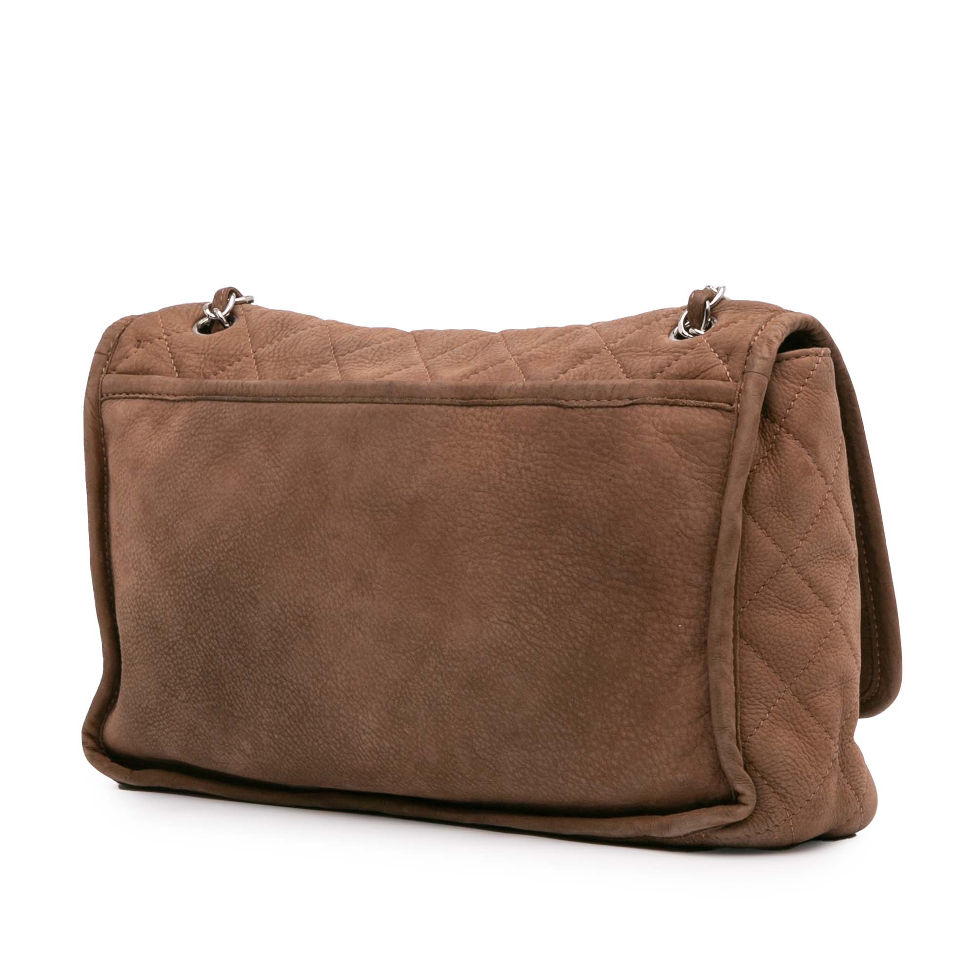 Large Quilted Nubuck Natural Beauty Split Pocket Flap