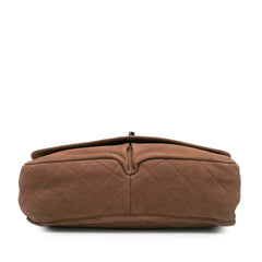Large Quilted Nubuck Natural Beauty Split Pocket Flap