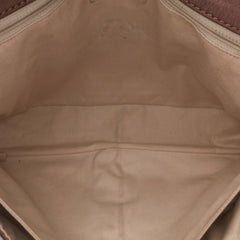 Large Quilted Nubuck Natural Beauty Split Pocket Flap