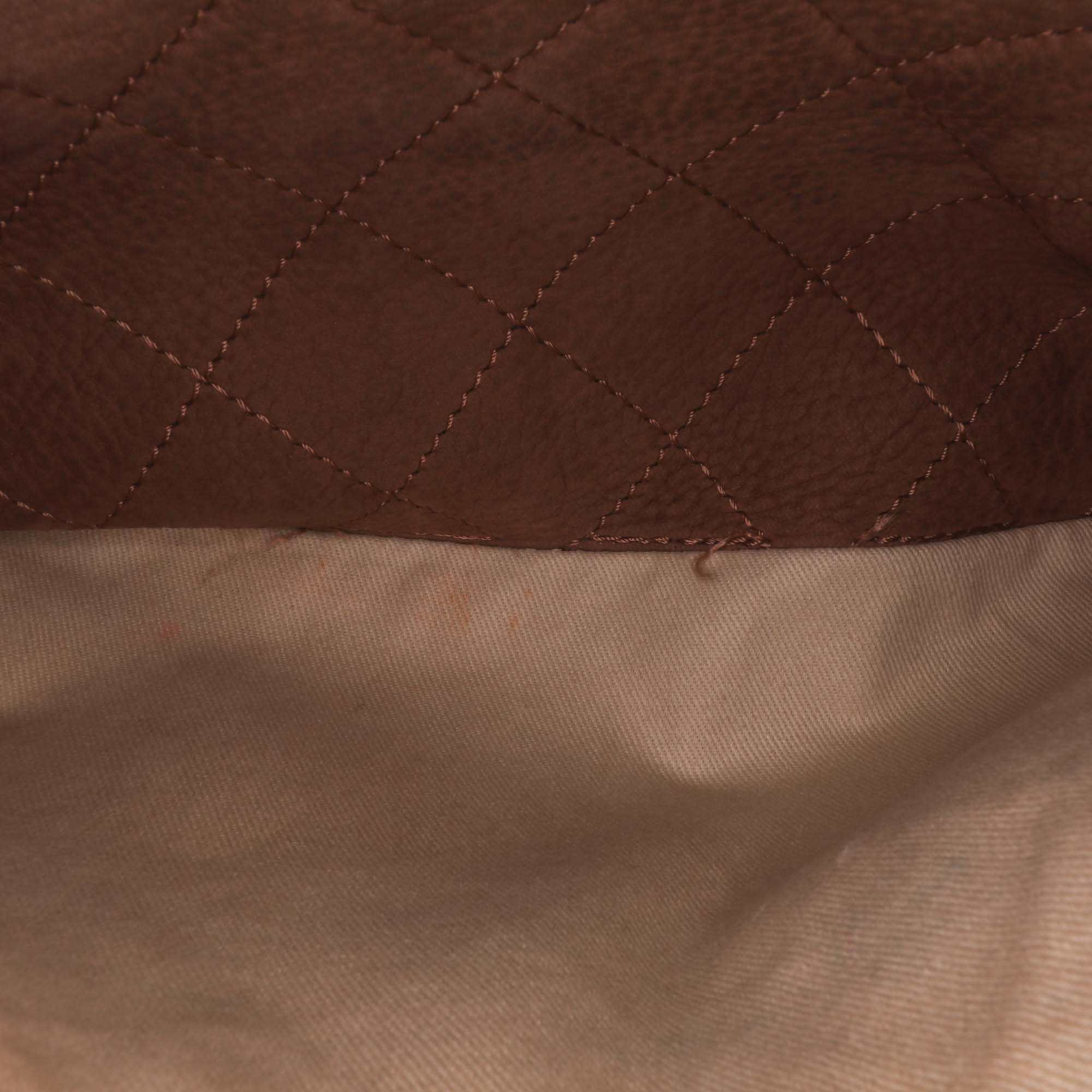 Large Quilted Nubuck Natural Beauty Split Pocket Flap