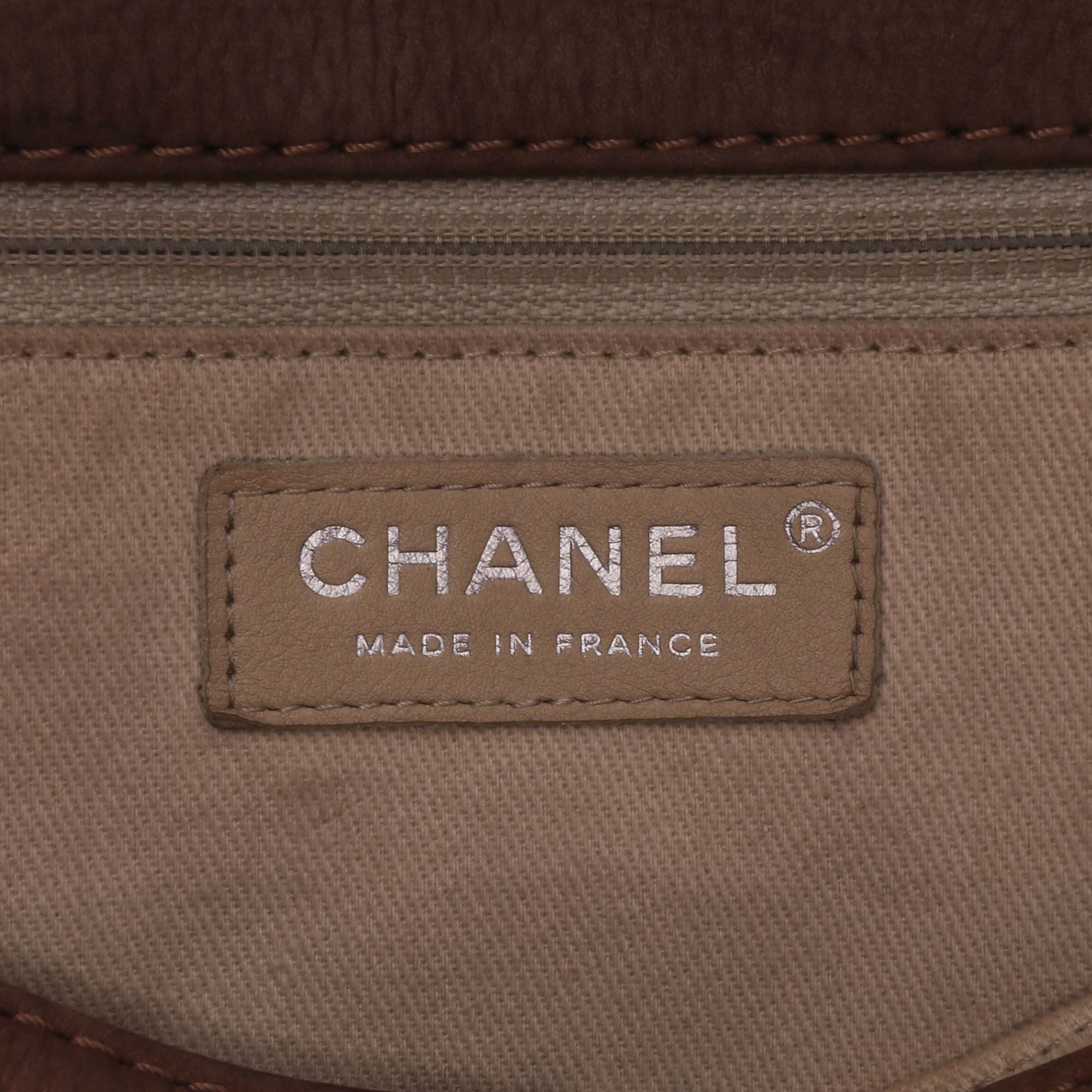 Large Quilted Nubuck Natural Beauty Split Pocket Flap