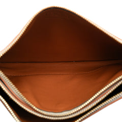 Leather Gate Double Zip Pouch