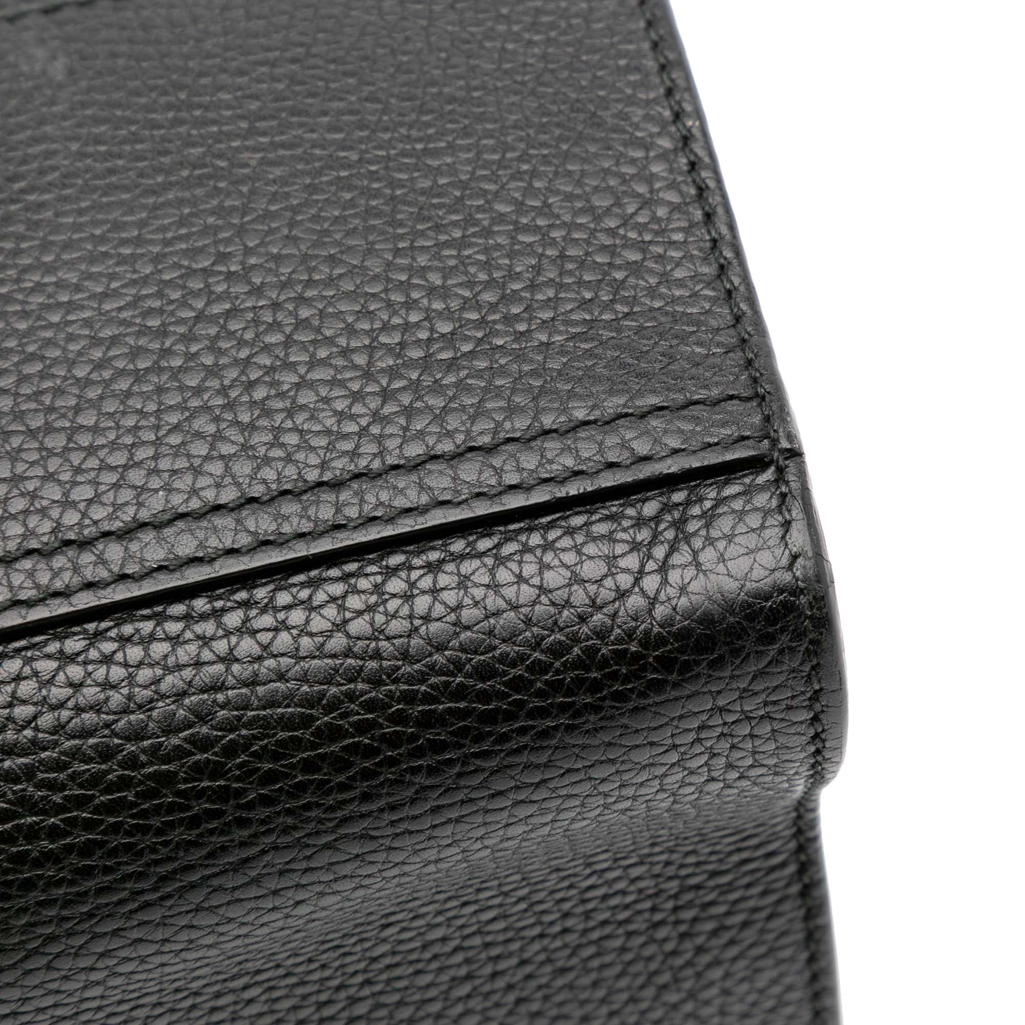 Small GG Marmont Grained Calfskin Top Handle Satchel