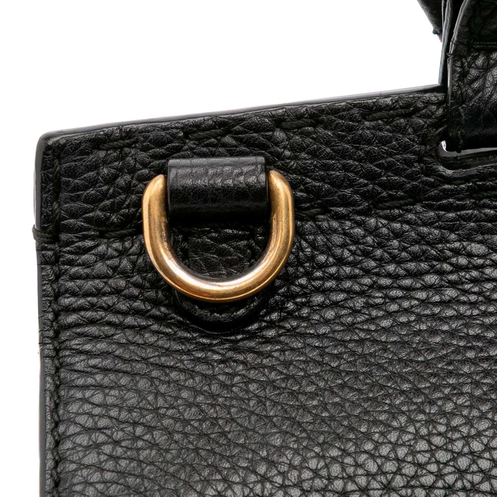 Small GG Marmont Grained Calfskin Top Handle Satchel