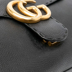 Small GG Marmont Grained Calfskin Top Handle Satchel