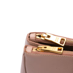 Saffiano Lux Galleria Double Zip Front Pocket Satchel