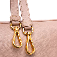Saffiano Lux Galleria Double Zip Front Pocket Satchel