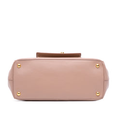 Saffiano Lux Galleria Double Zip Front Pocket Satchel