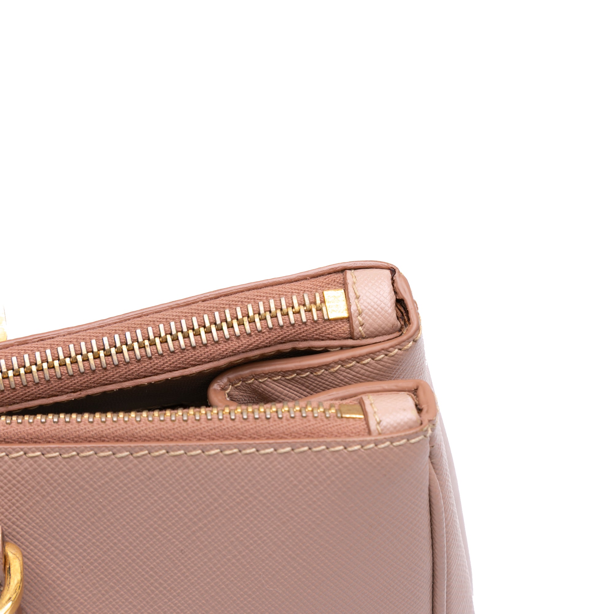 Saffiano Lux Galleria Double Zip Front Pocket Satchel