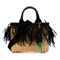 Canapa Trimmed Feather Midollino Satchel_0