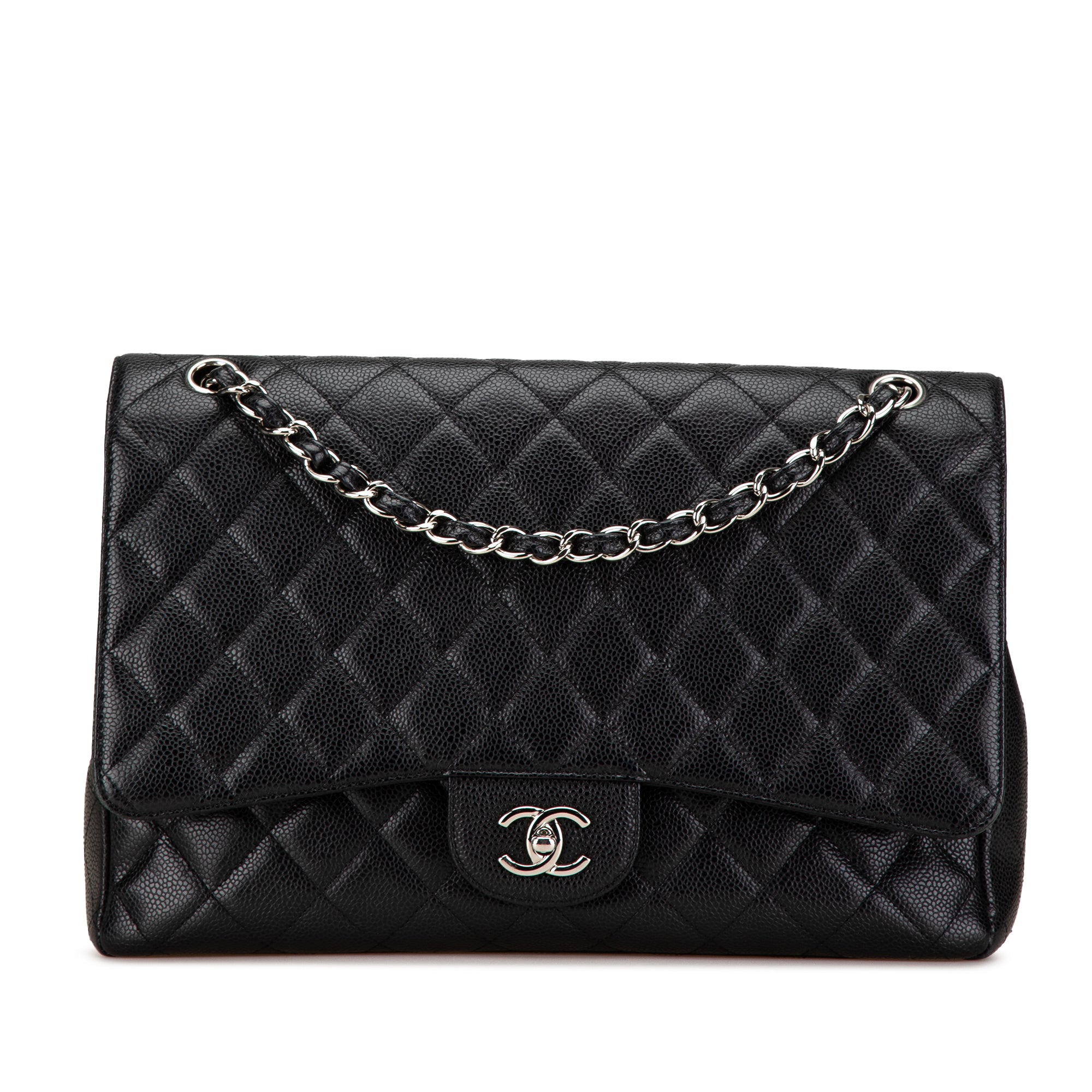 Maxi Classic Caviar Single Flap