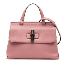 Medium Leather Bamboo Daily Satchel
