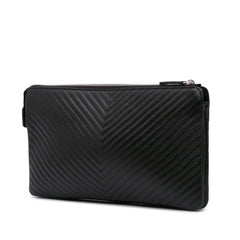 CC Chevron Caviar Pouch