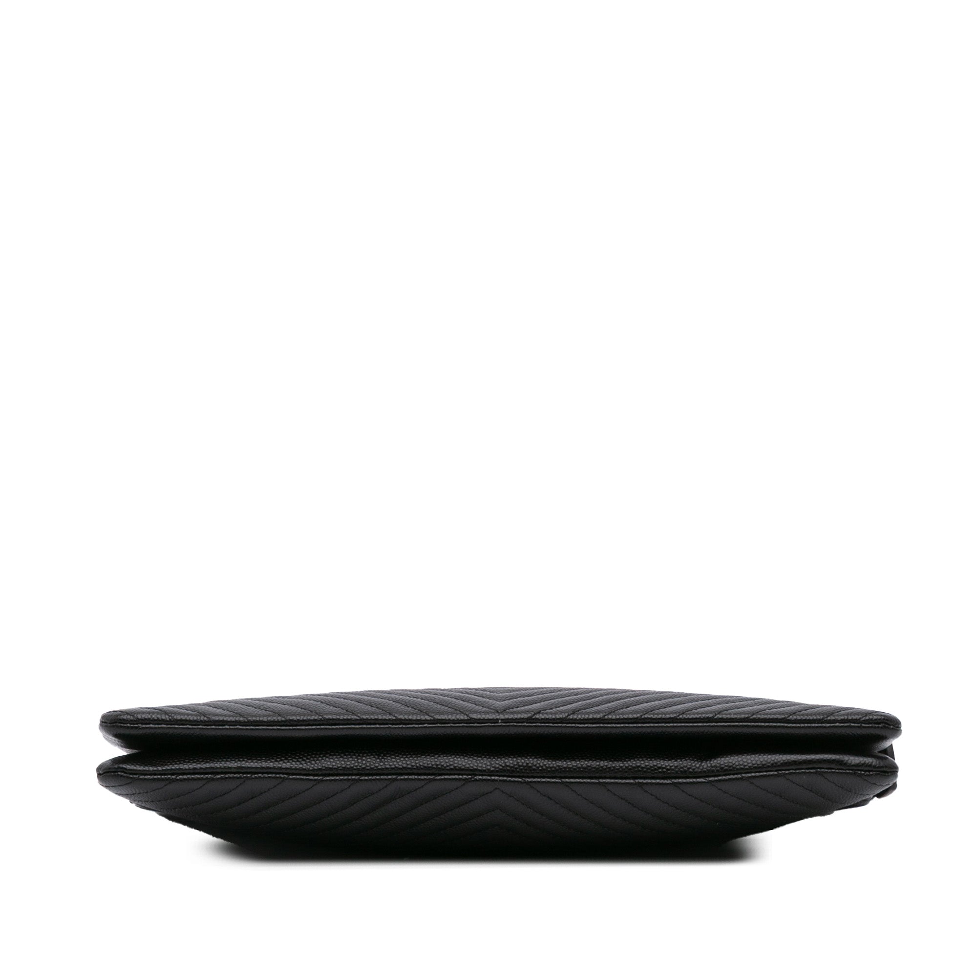 CC Chevron Caviar Pouch