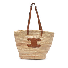 Large Triomphe Raffia Panier Tote