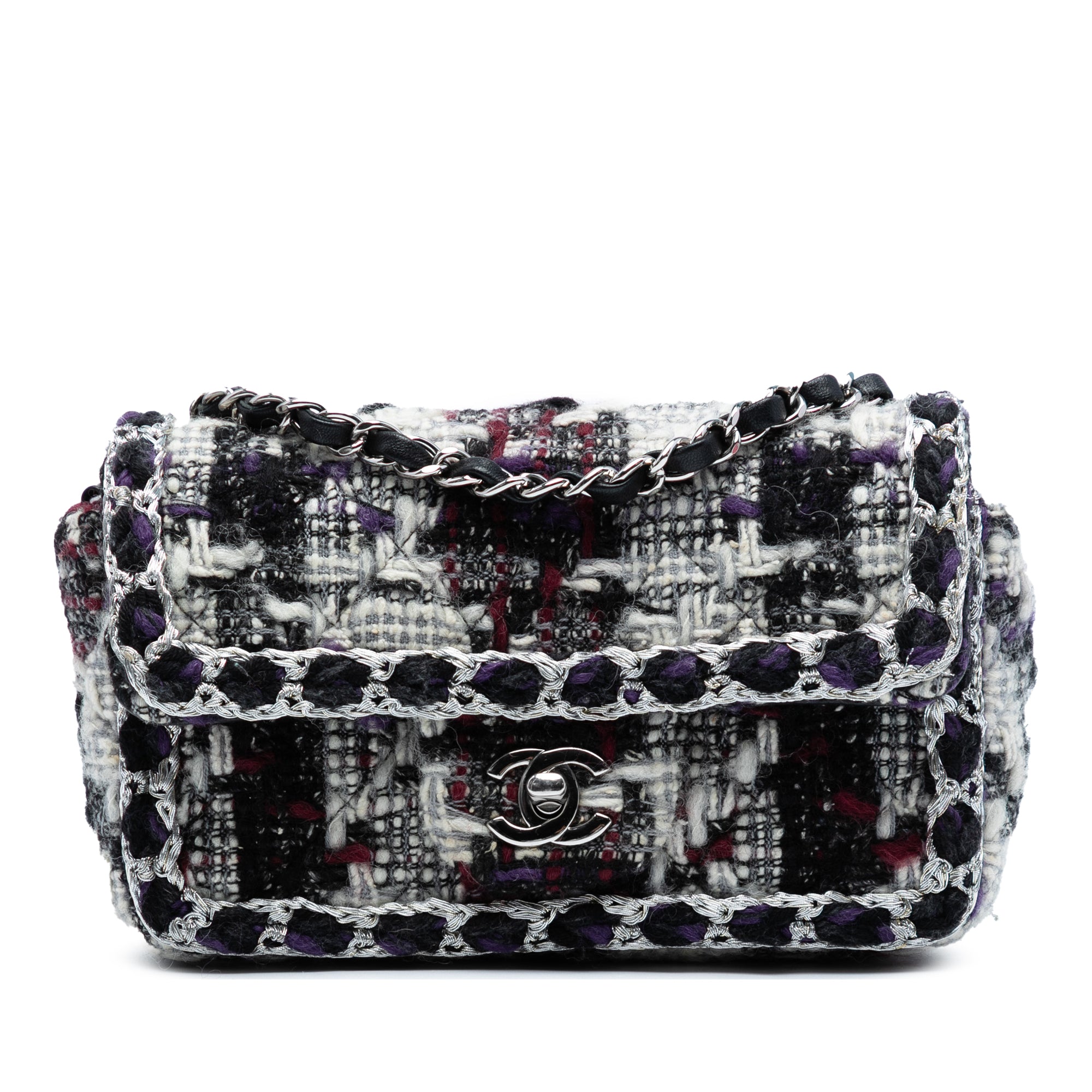 Mini Rectangular Quilted Tweed Single Flap