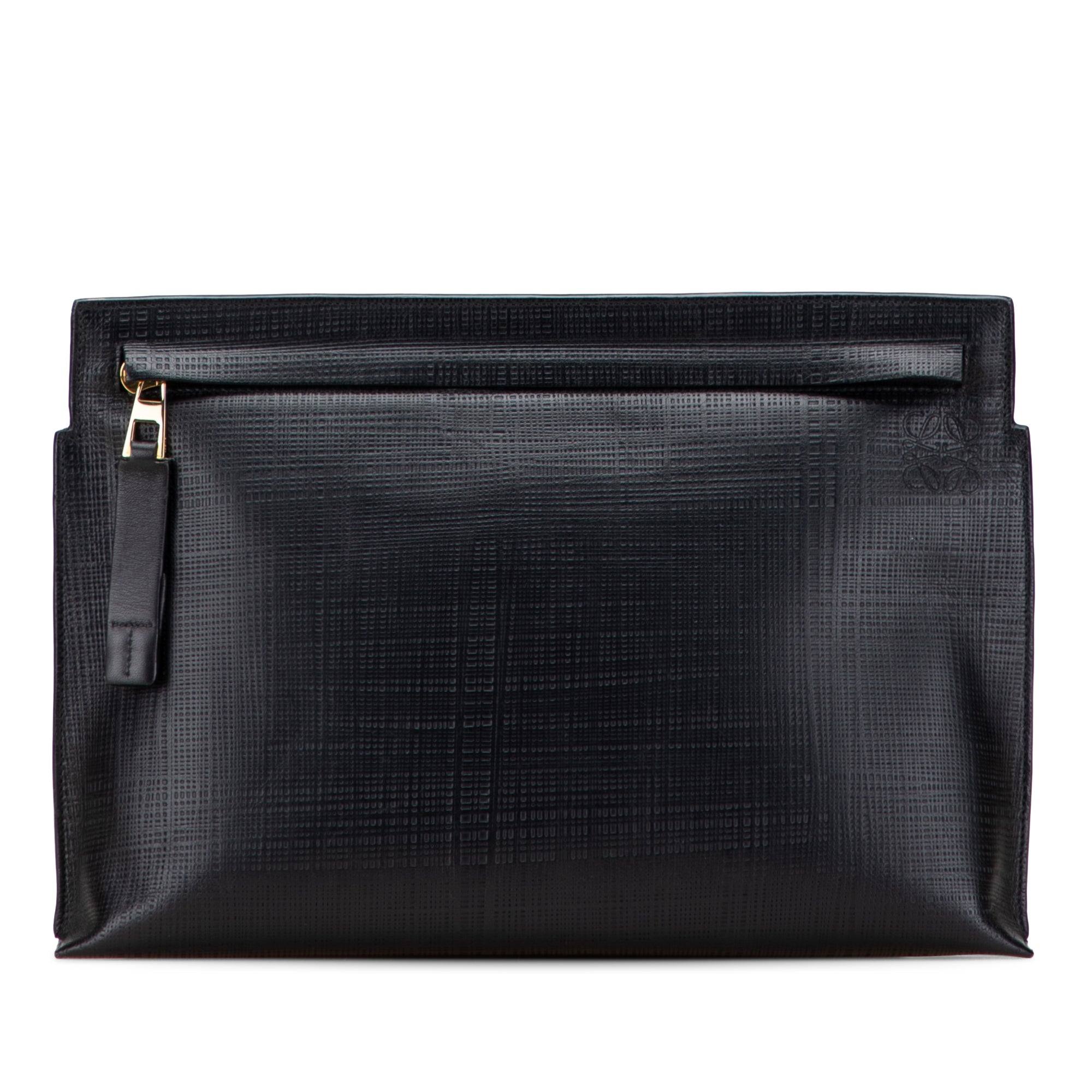 Leather Anagram T Clutch