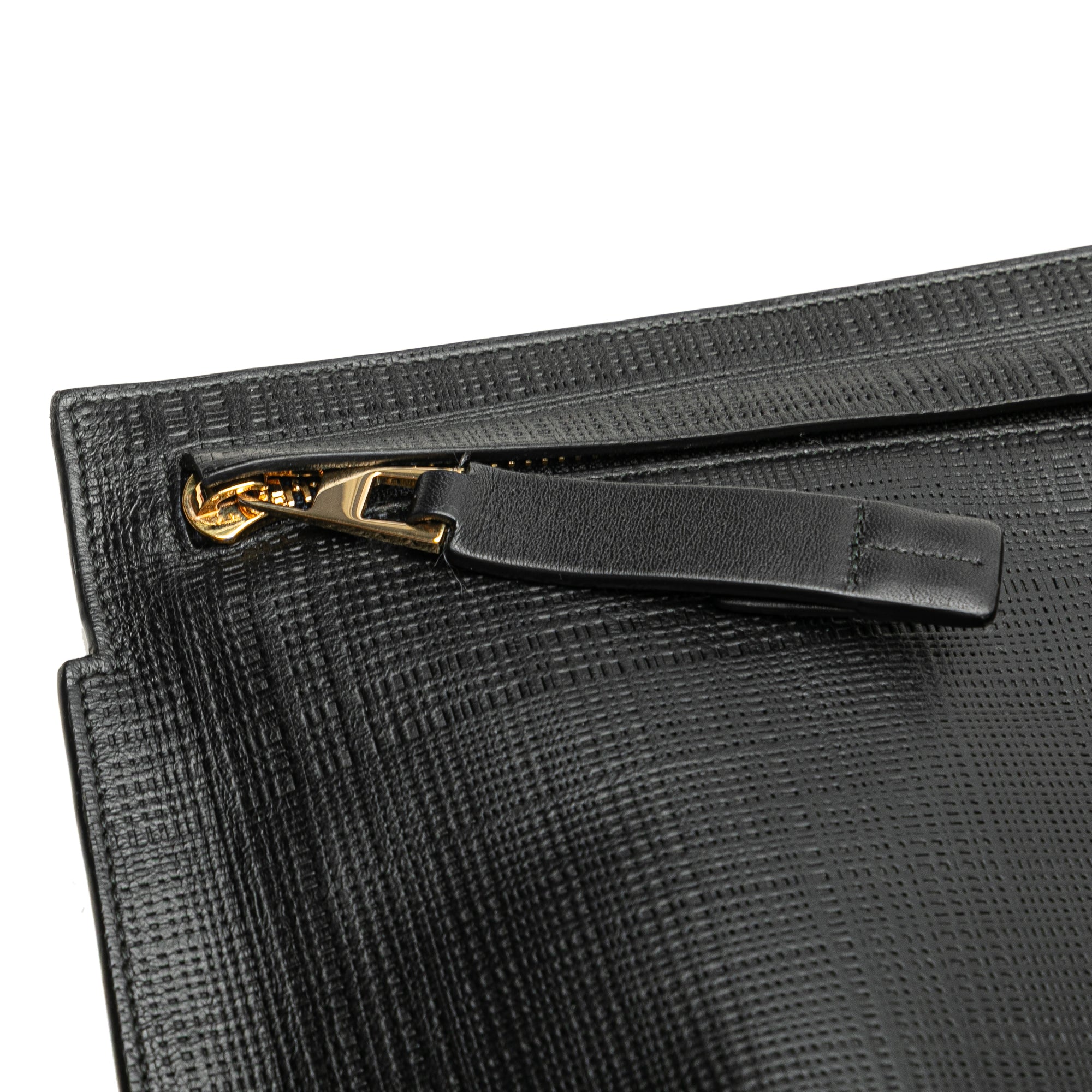 Leather Anagram T Clutch