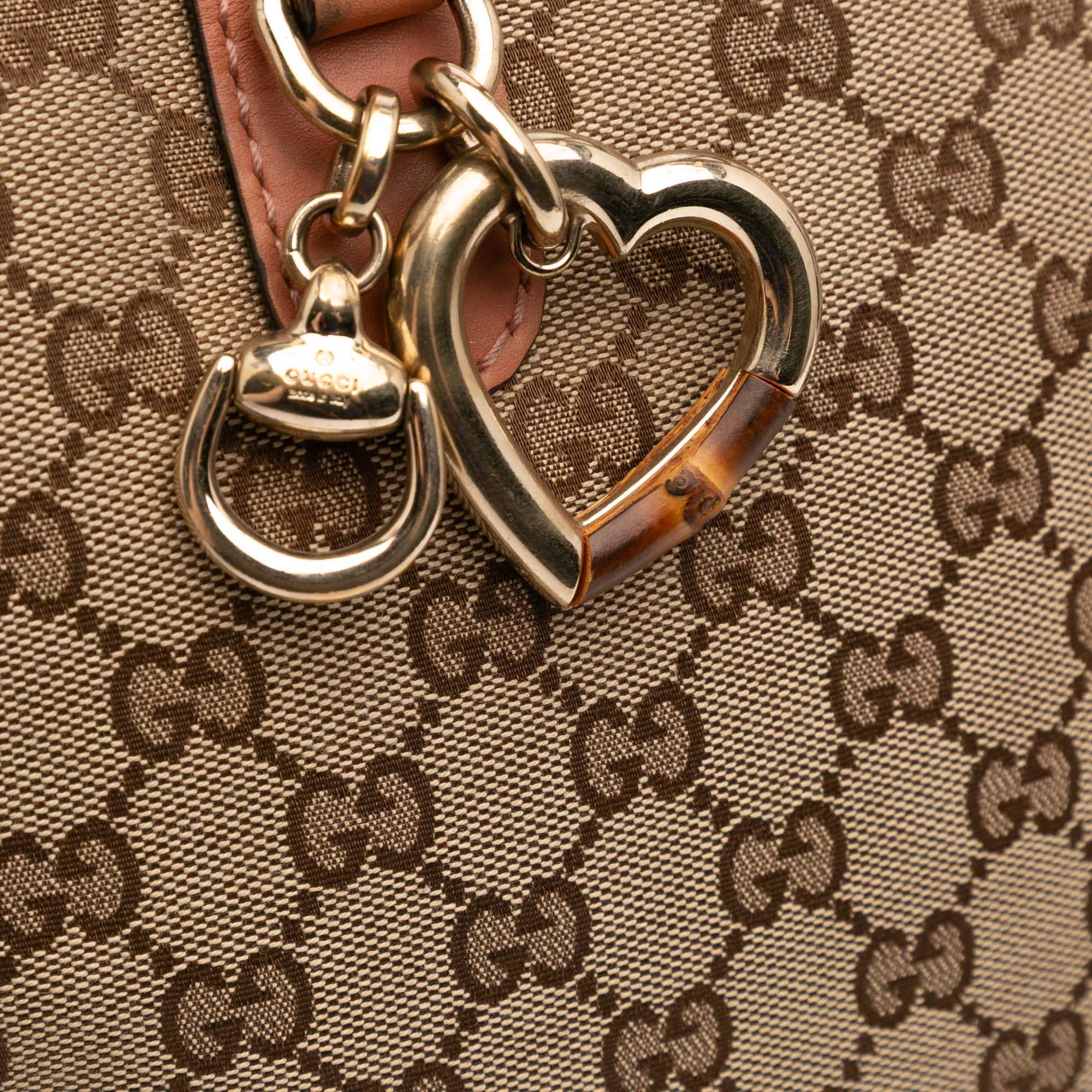 GG Canvas Heart Bit Satchel