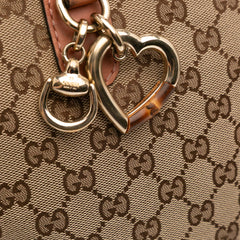 GG Canvas Heart Bit Satchel