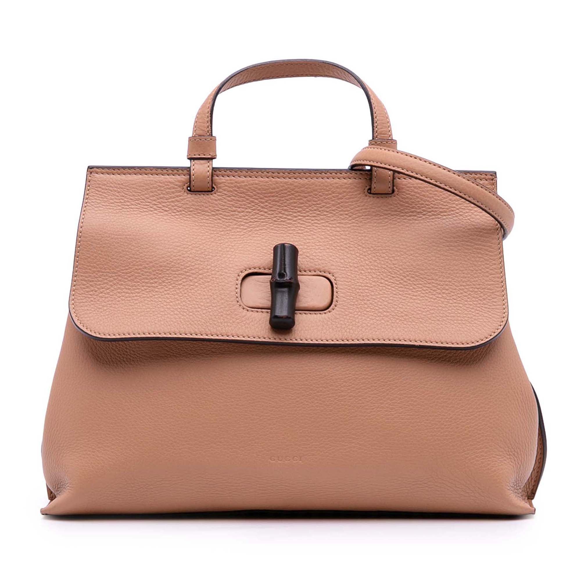 Medium Leather Bamboo Daily Satchel