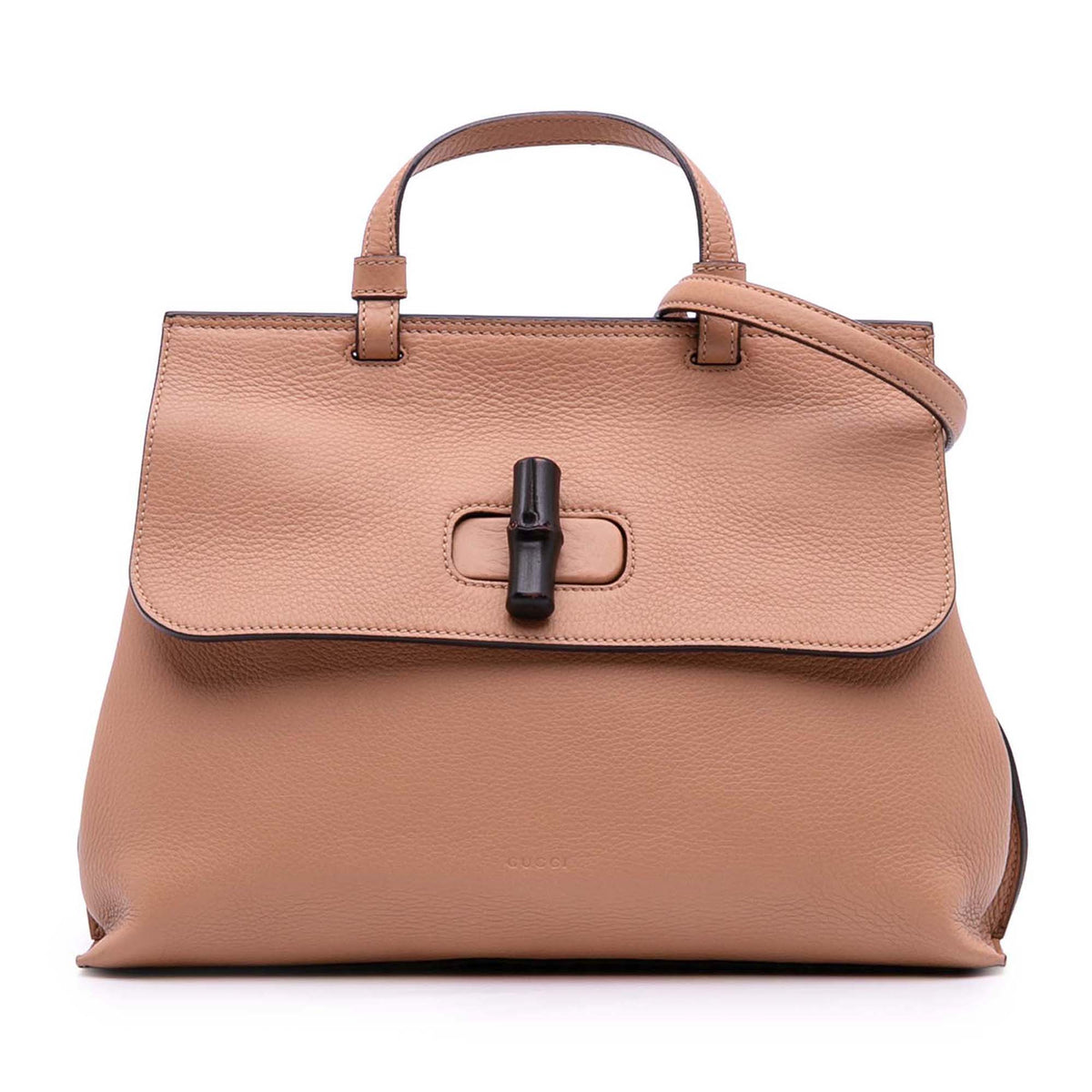 Medium Leather Bamboo Daily Satchel