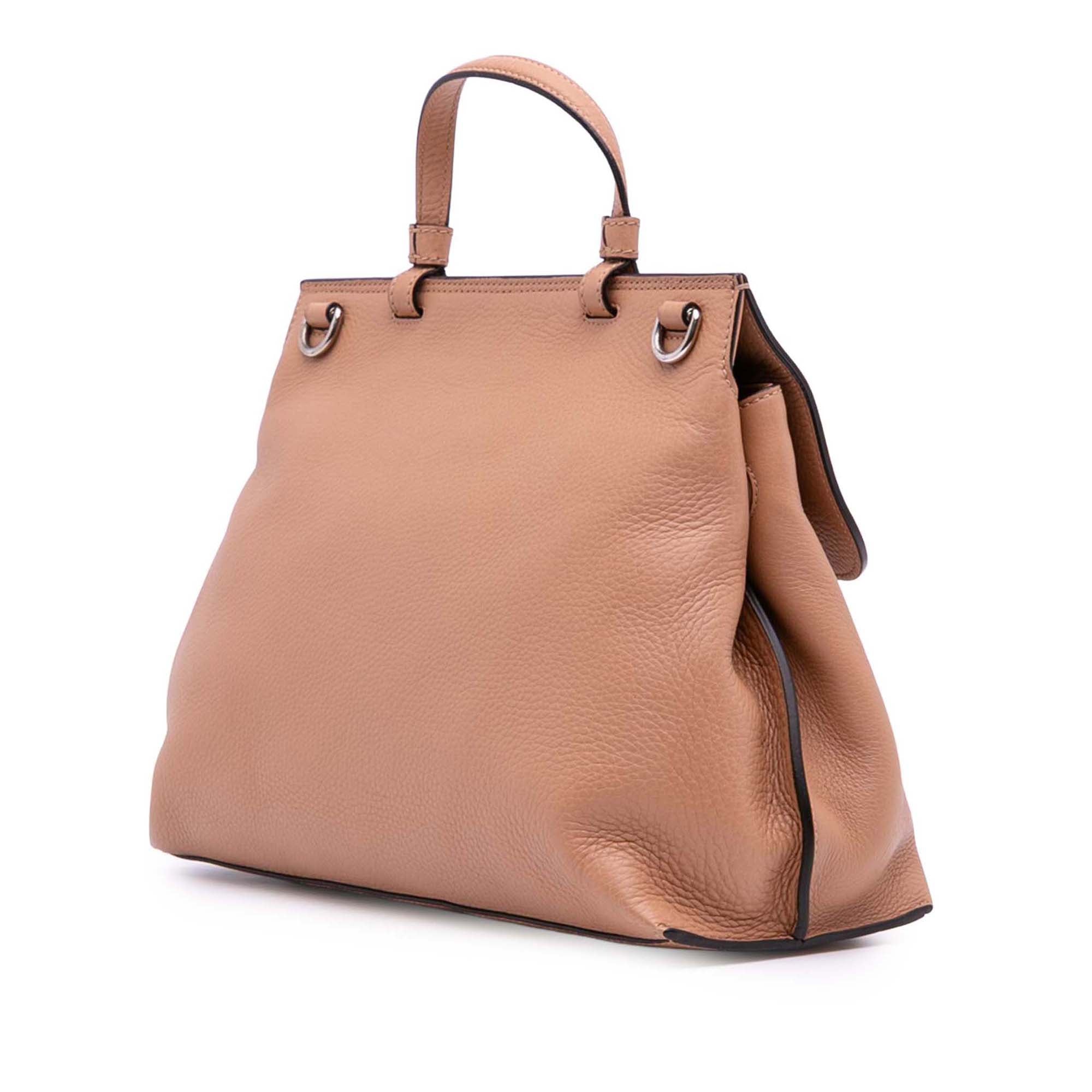 Medium Leather Bamboo Daily Satchel