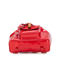 Mini Patent Bamboo Drawstring Backpack