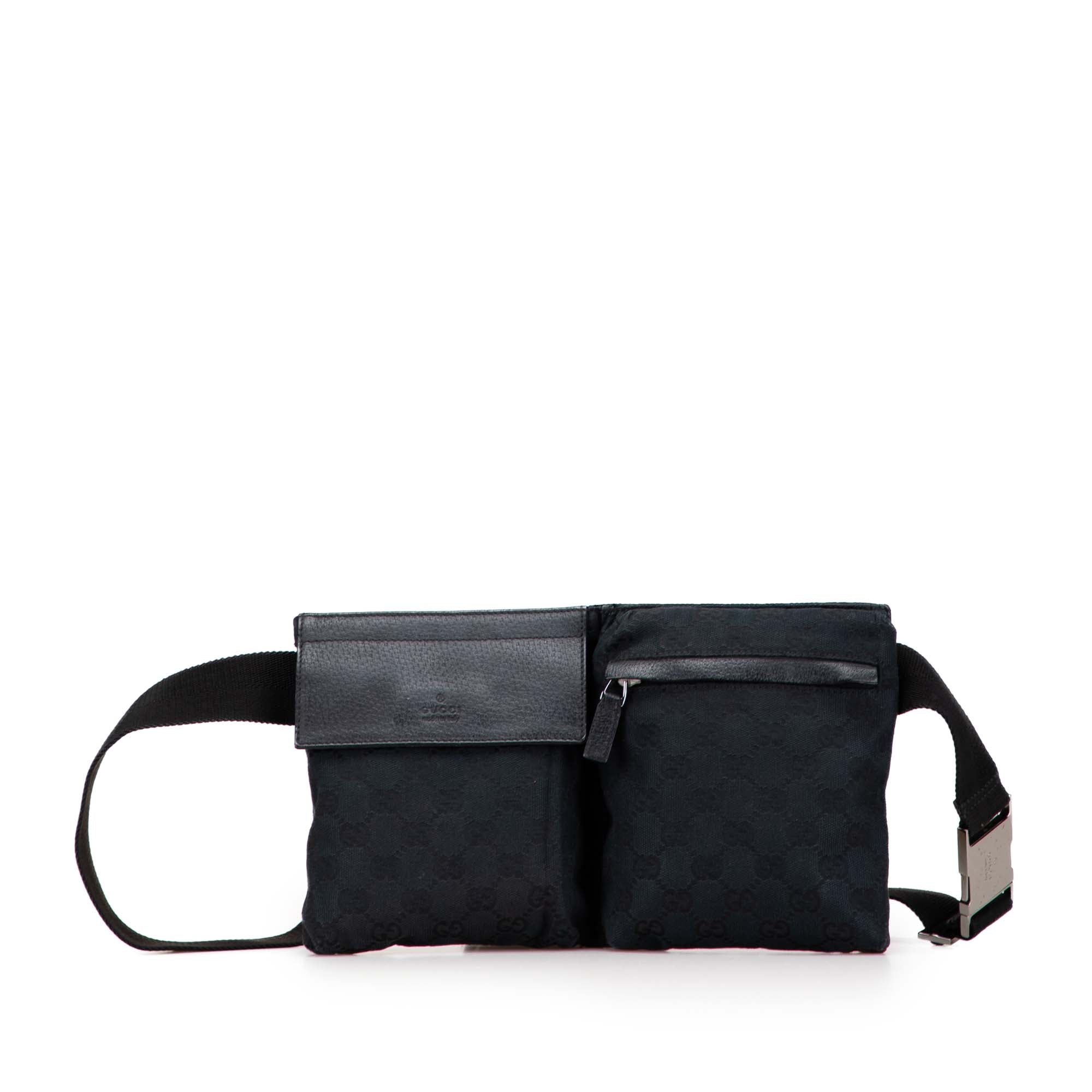 GG Canvas Double Pocket Belt Bag