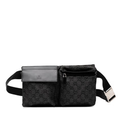 GG Denim Double Pocket Belt Bag