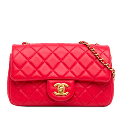 Mini Rectangular Lambskin Pearl Crush Flap