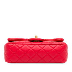 Mini Rectangular Lambskin Pearl Crush Flap