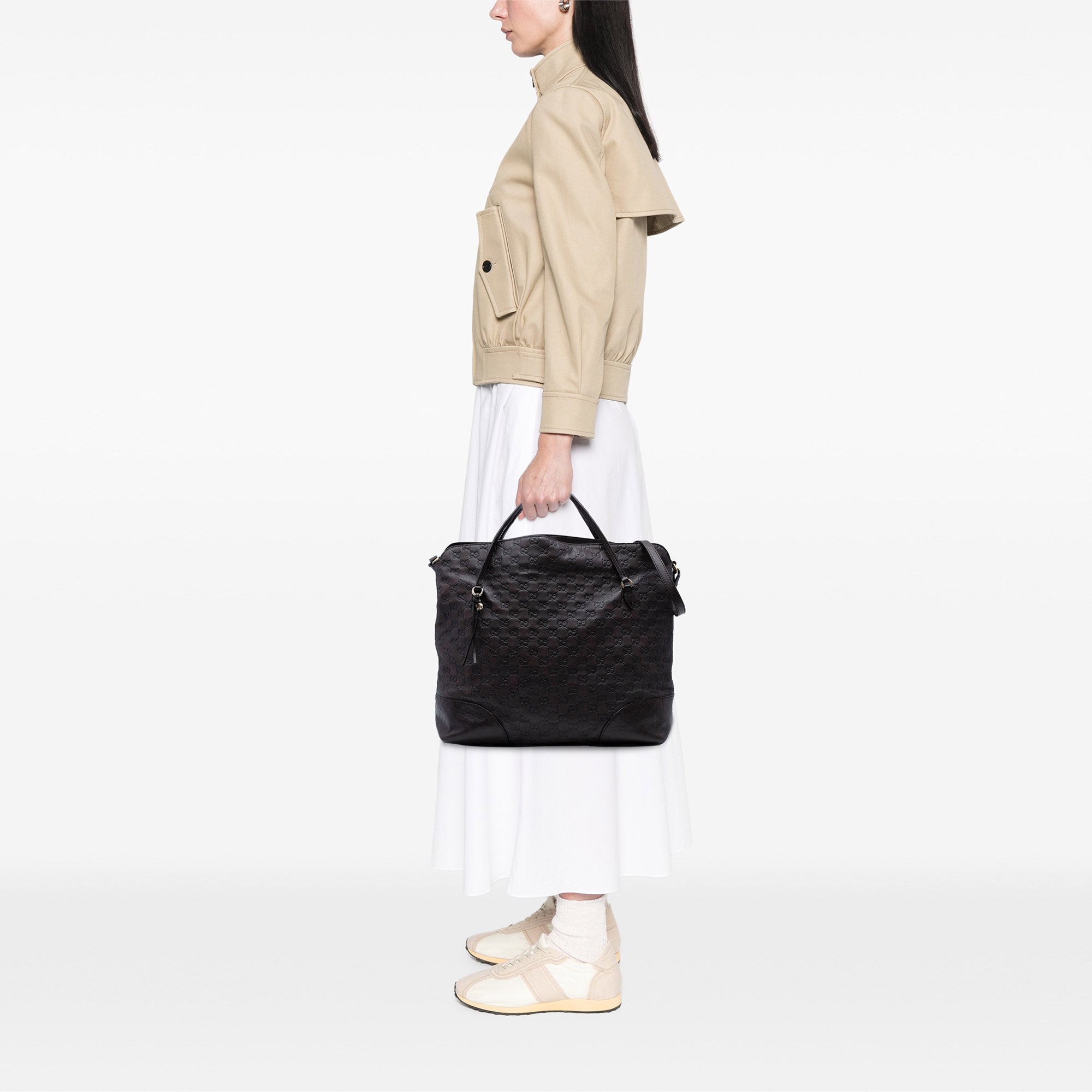 Large Guccissima Bree Fold Over Tote