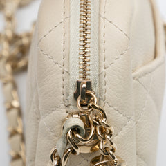 Small CC Flat Quilted Caviar Camera Bag