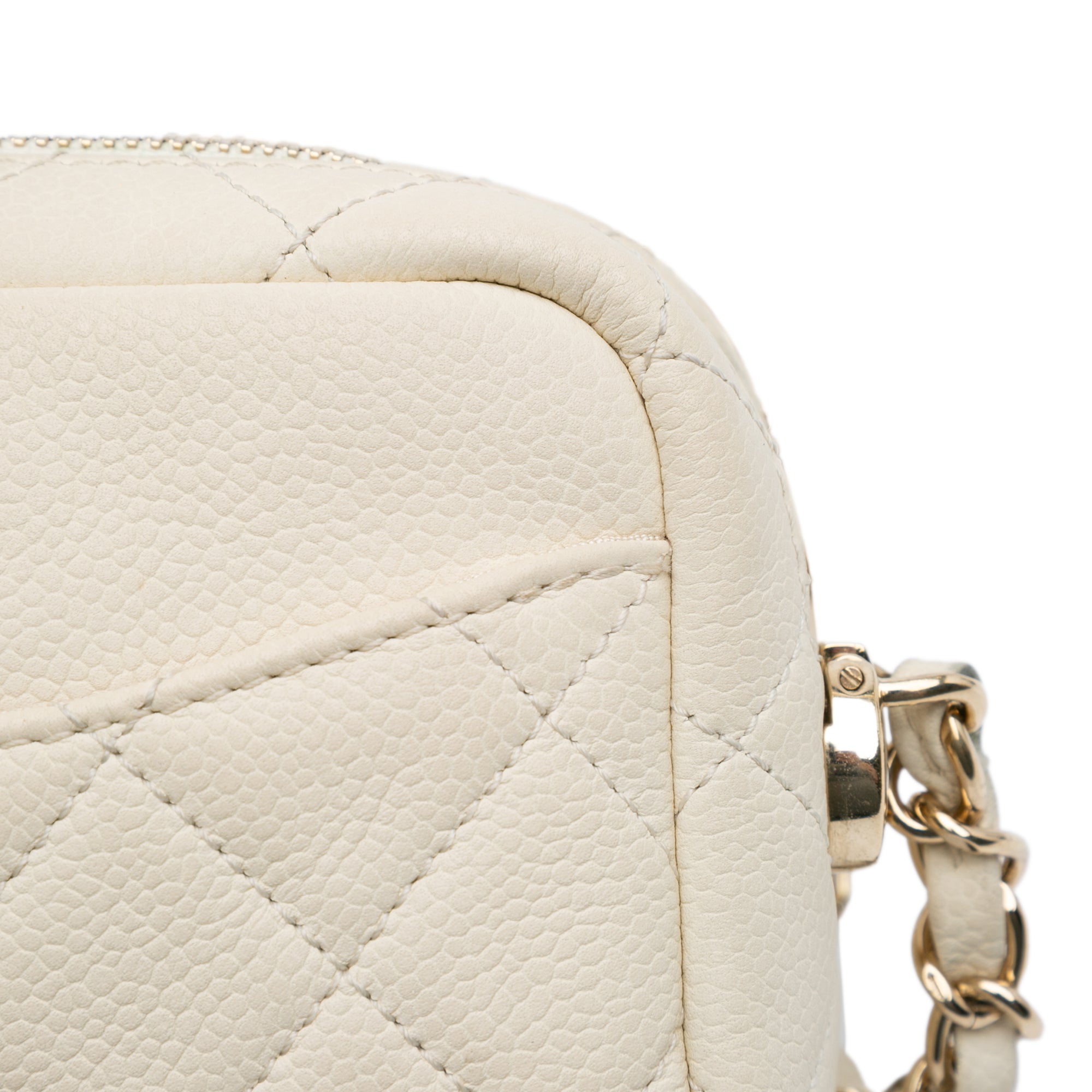 Small CC Flat Quilted Caviar Camera Bag