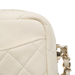Small CC Flat Quilted Caviar Camera Bag