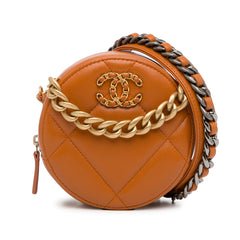 Lambskin 19 Round Clutch with Chain_0