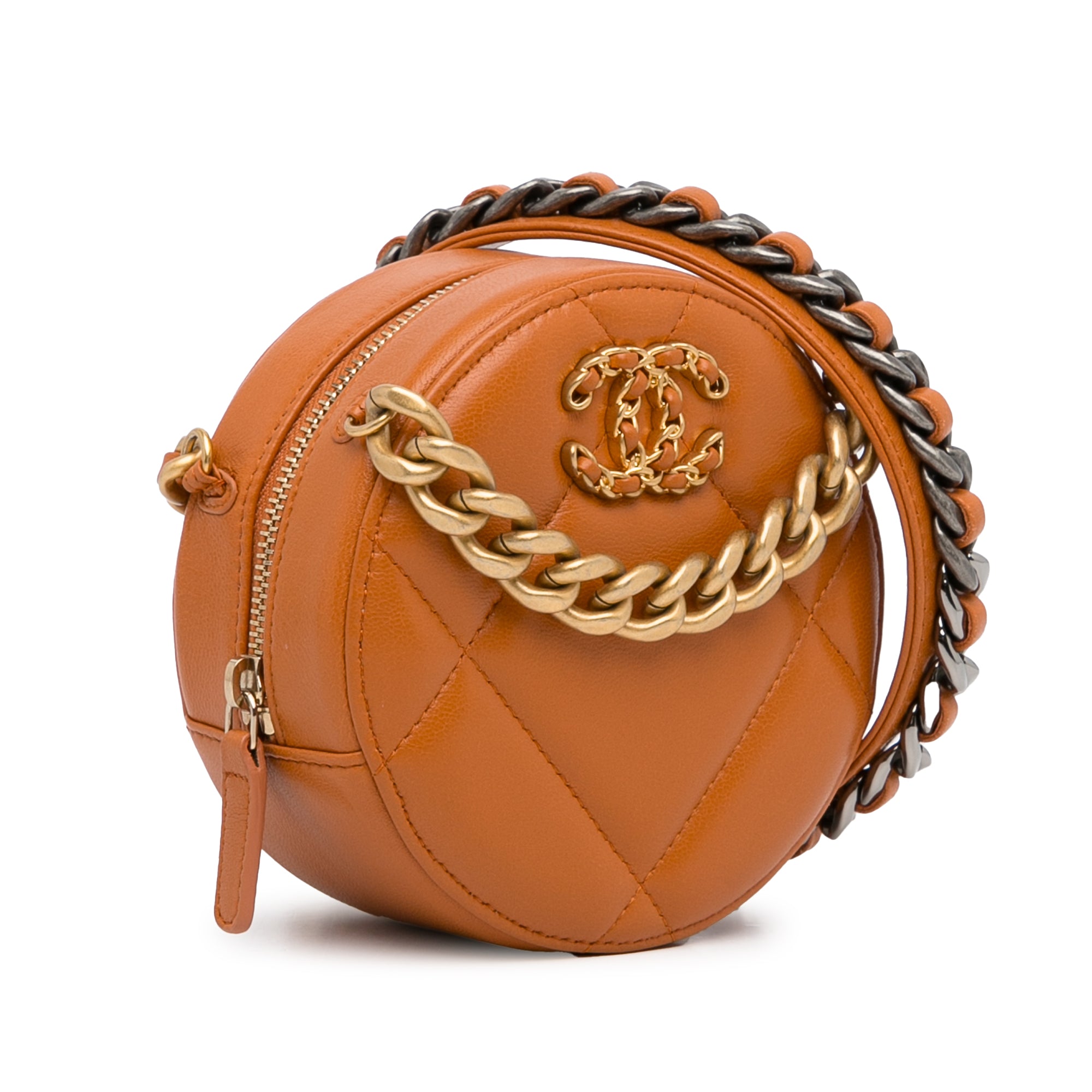 Lambskin 19 Round Clutch with Chain_1