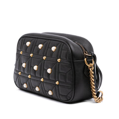 Small GG Marmont Matelasse Leather Pearl Studded Crossbody
