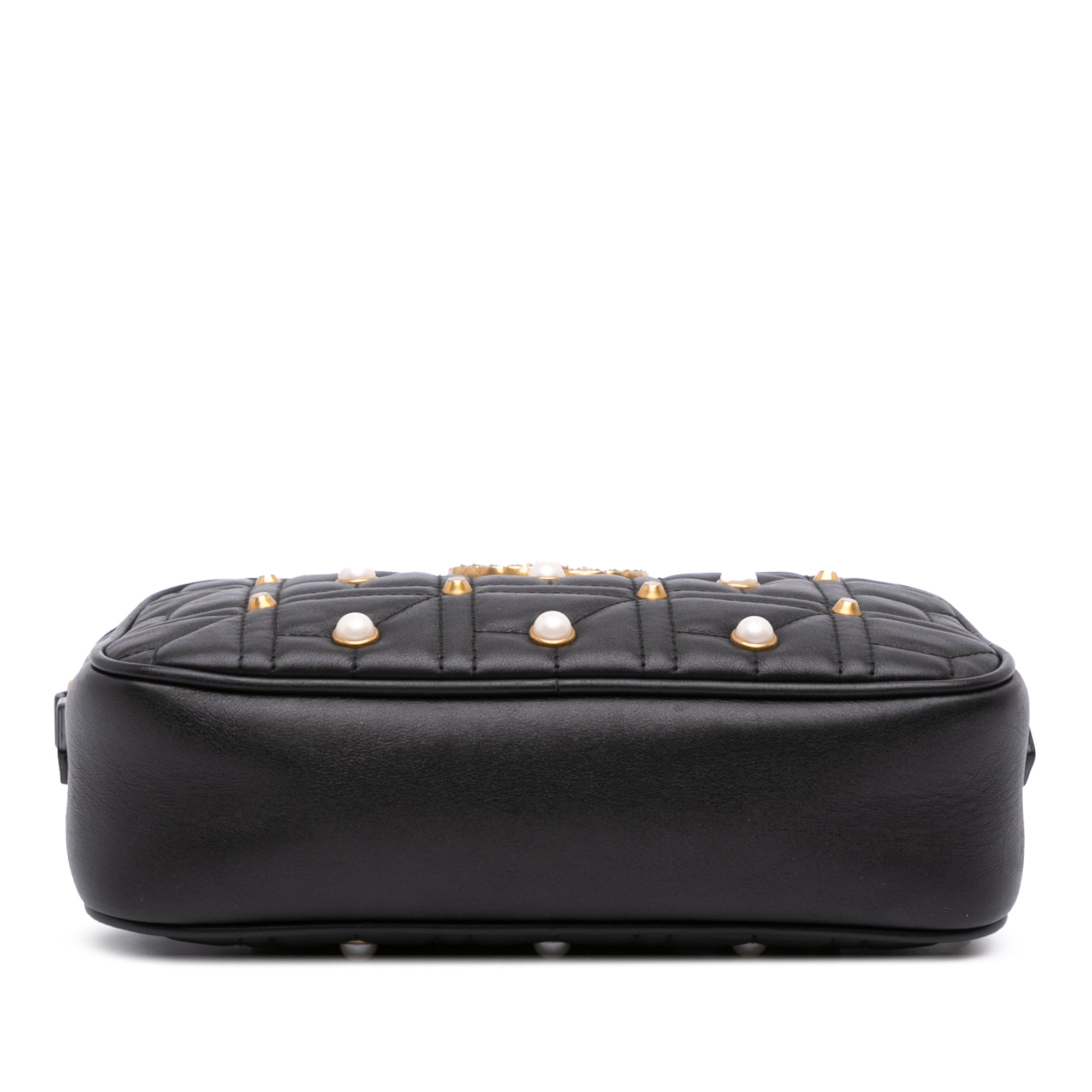 Small GG Marmont Matelasse Leather Pearl Studded Crossbody
