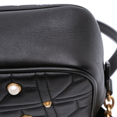 Small GG Marmont Matelasse Leather Pearl Studded Crossbody